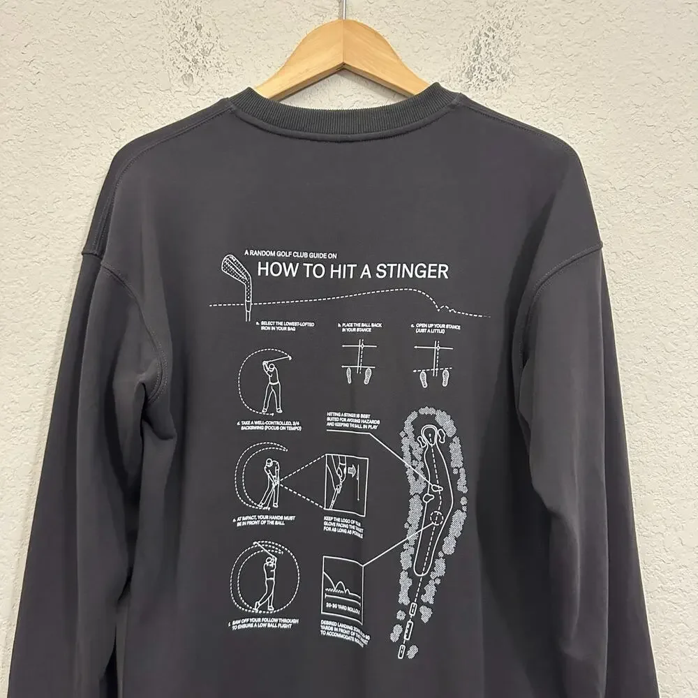 RANDOM GOLF CLUB Sweatshirt Charcoal Graphic Crewneck Athleisure Sports - Picture 3 of 9